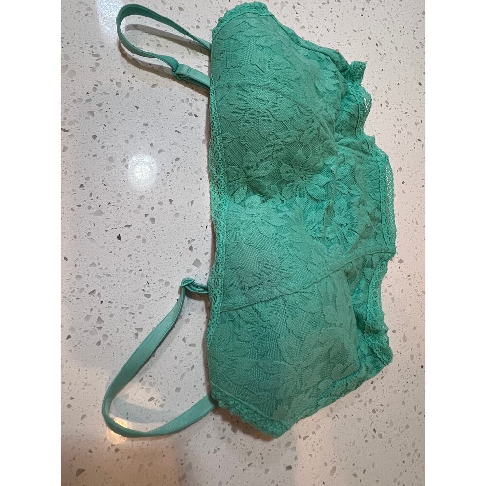 VICTORIAS SECRET PINK BRA TURQUOISE LACE WOMENS SIZE SMALL